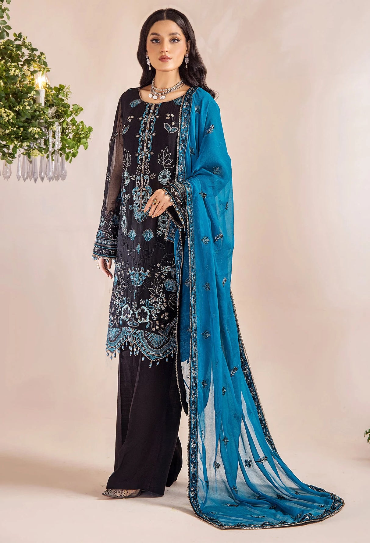 Lueur By Adans Libas Luxury Chiffon Embroidered Collection
