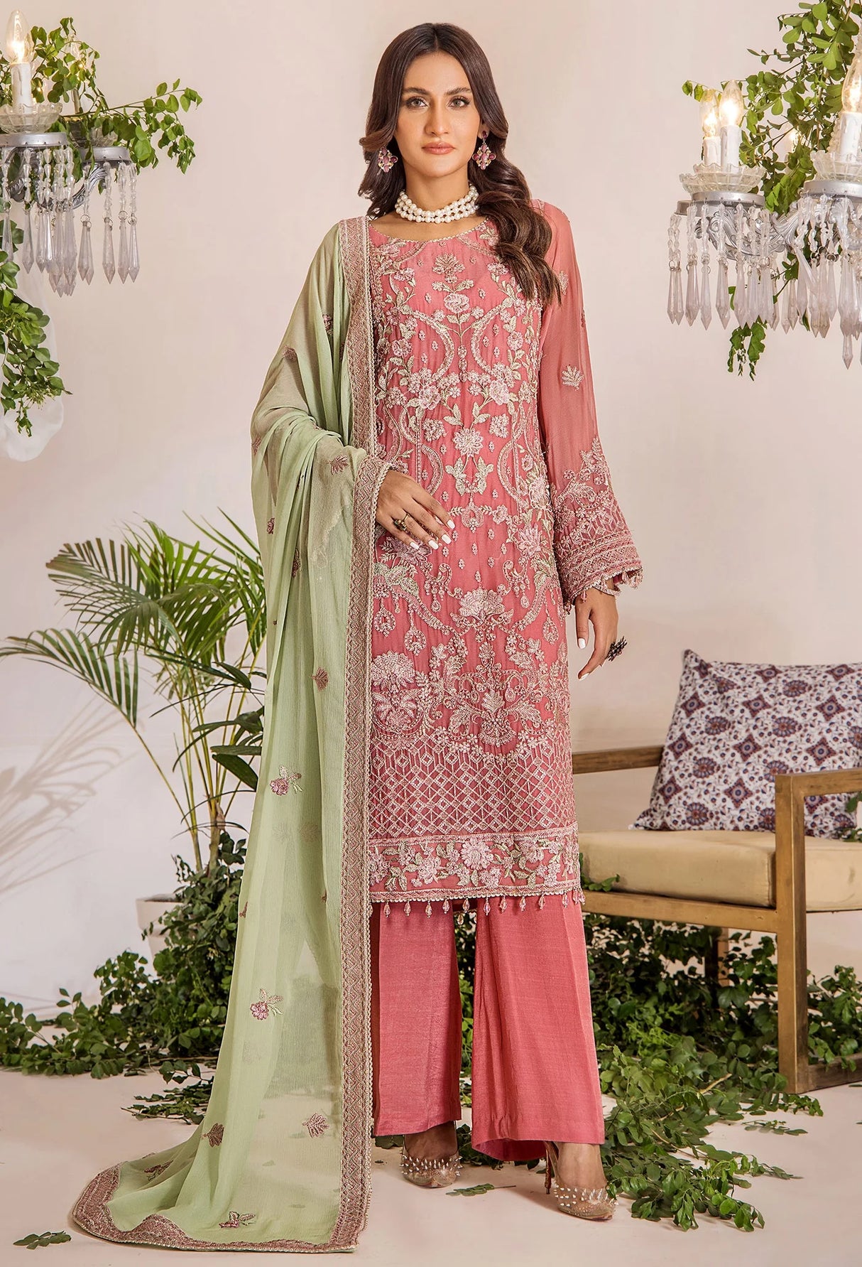 Lueur By Adans Libas Luxury Chiffon Embroidered Collection