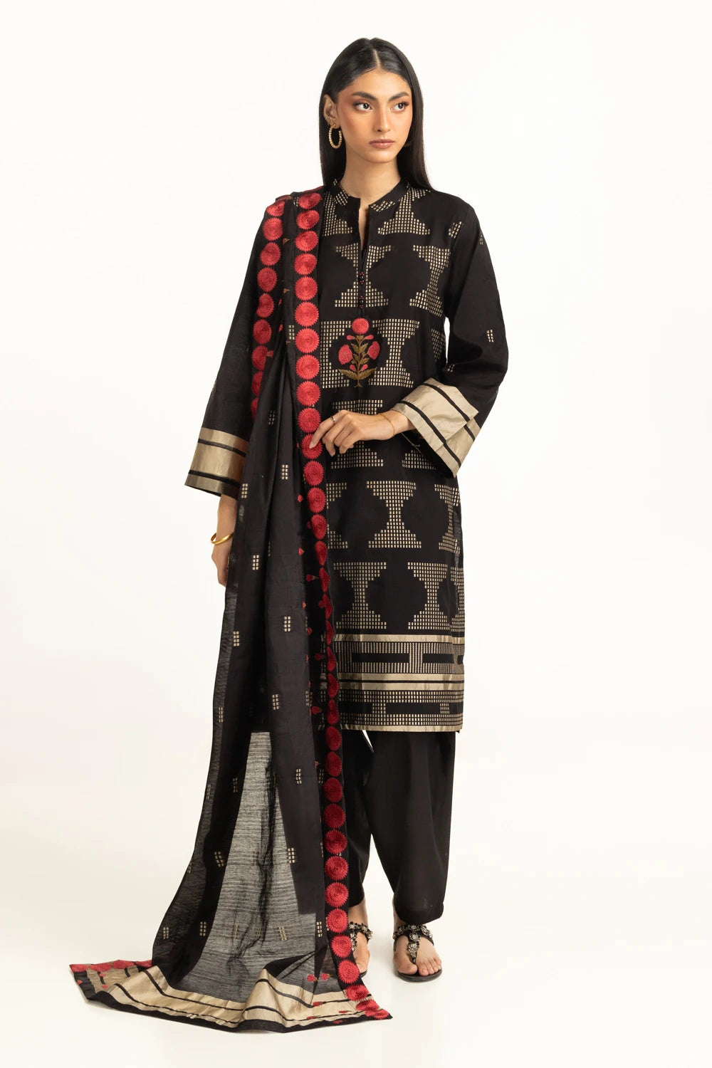 Gul Ahmed Luxury Jacquard Embroidered Suit