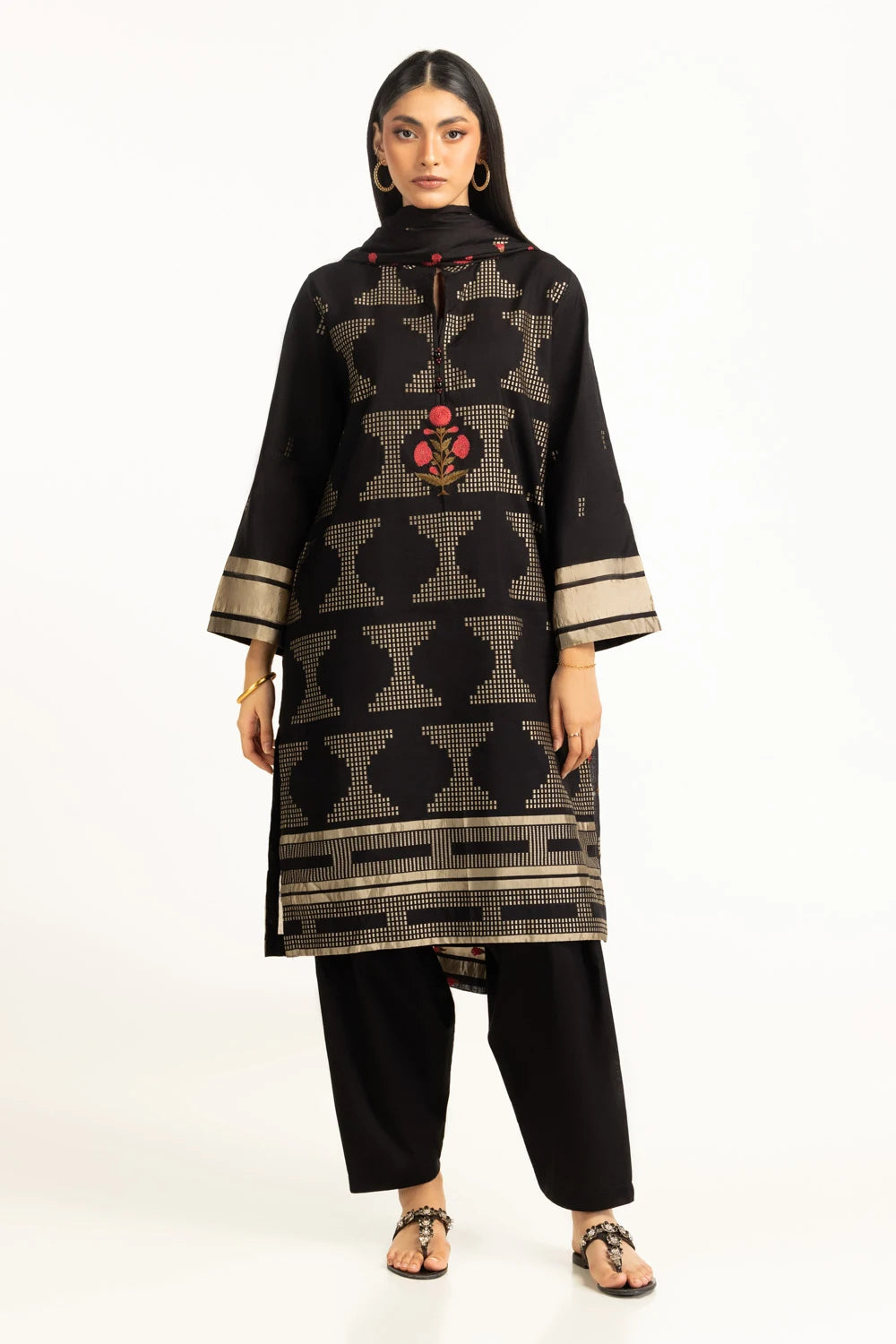 Gul Ahmed Luxury Jacquard Embroidered Suit