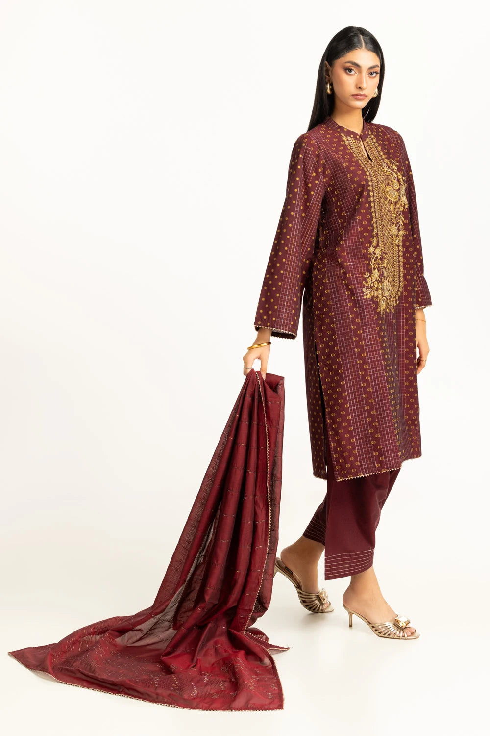 Gul Ahmed Luxury Jacquard Embroidered Suit