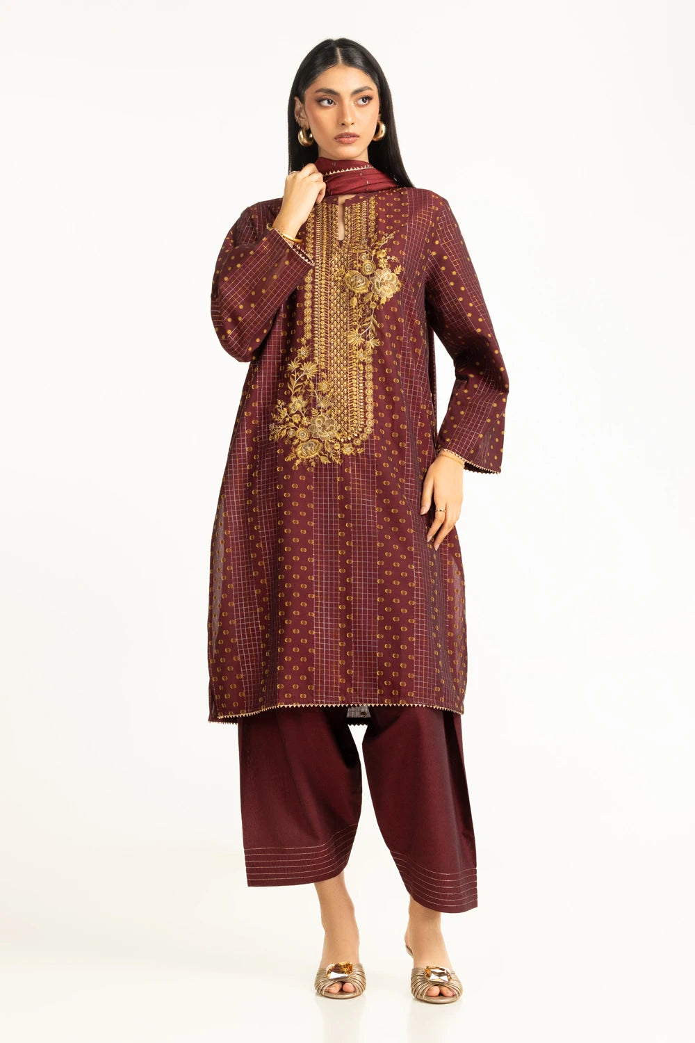 Gul Ahmed Luxury Jacquard Embroidered Suit
