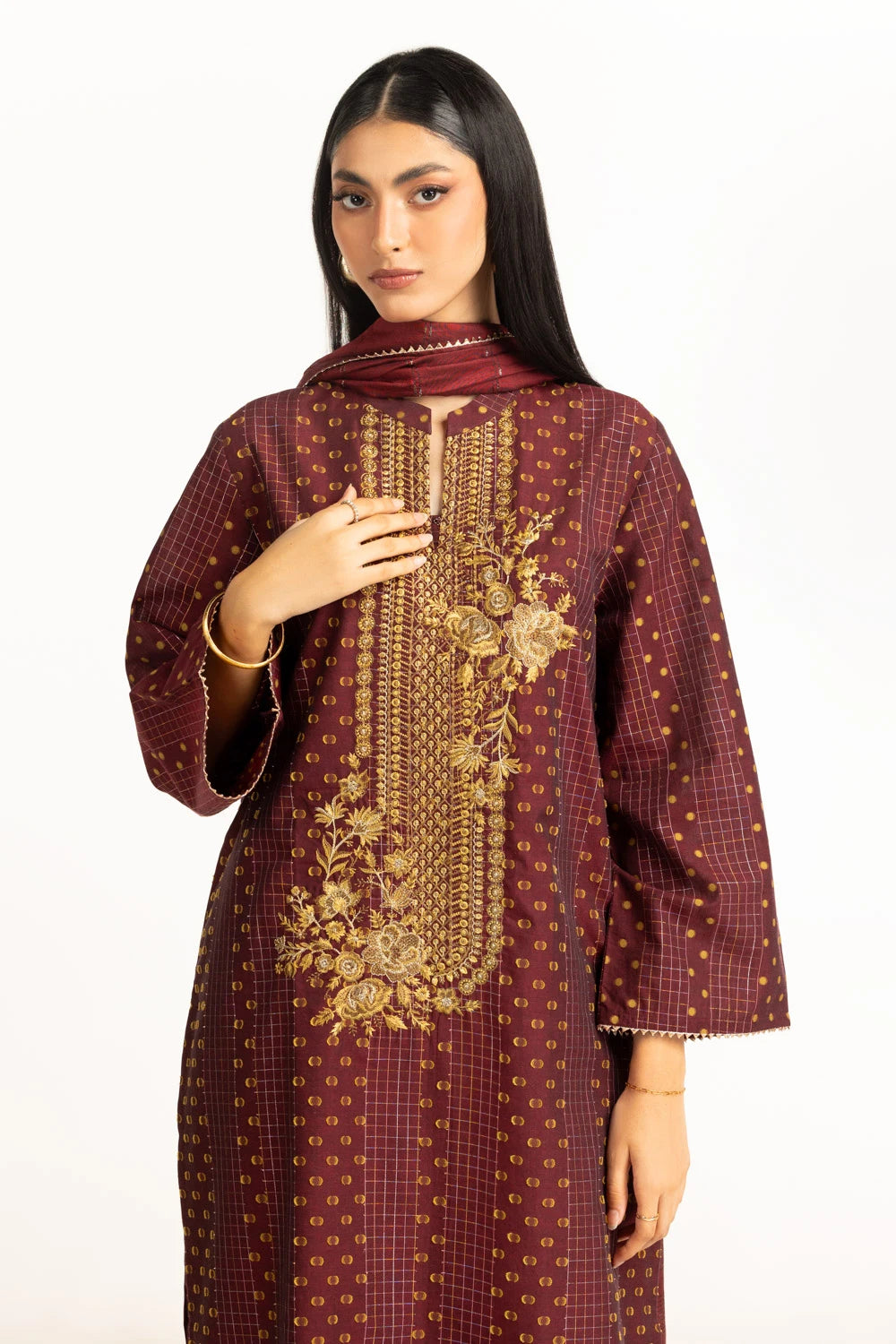 Gul Ahmed Luxury Jacquard Embroidered Suit