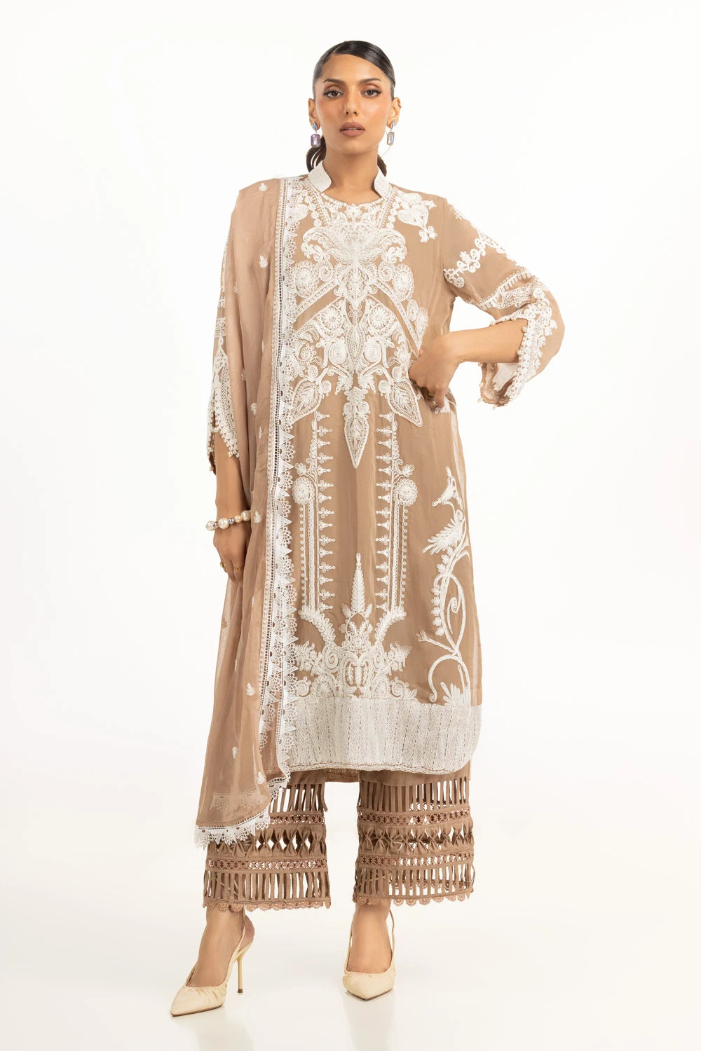 Gul Ahmed Swiss Voile Embroidered Suit