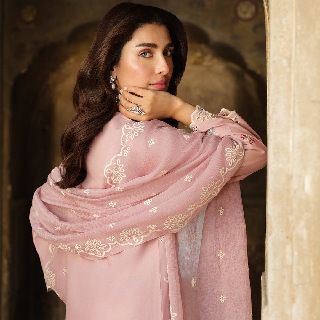 LimeLight 3 Piece Cambric Suit-Embroidered