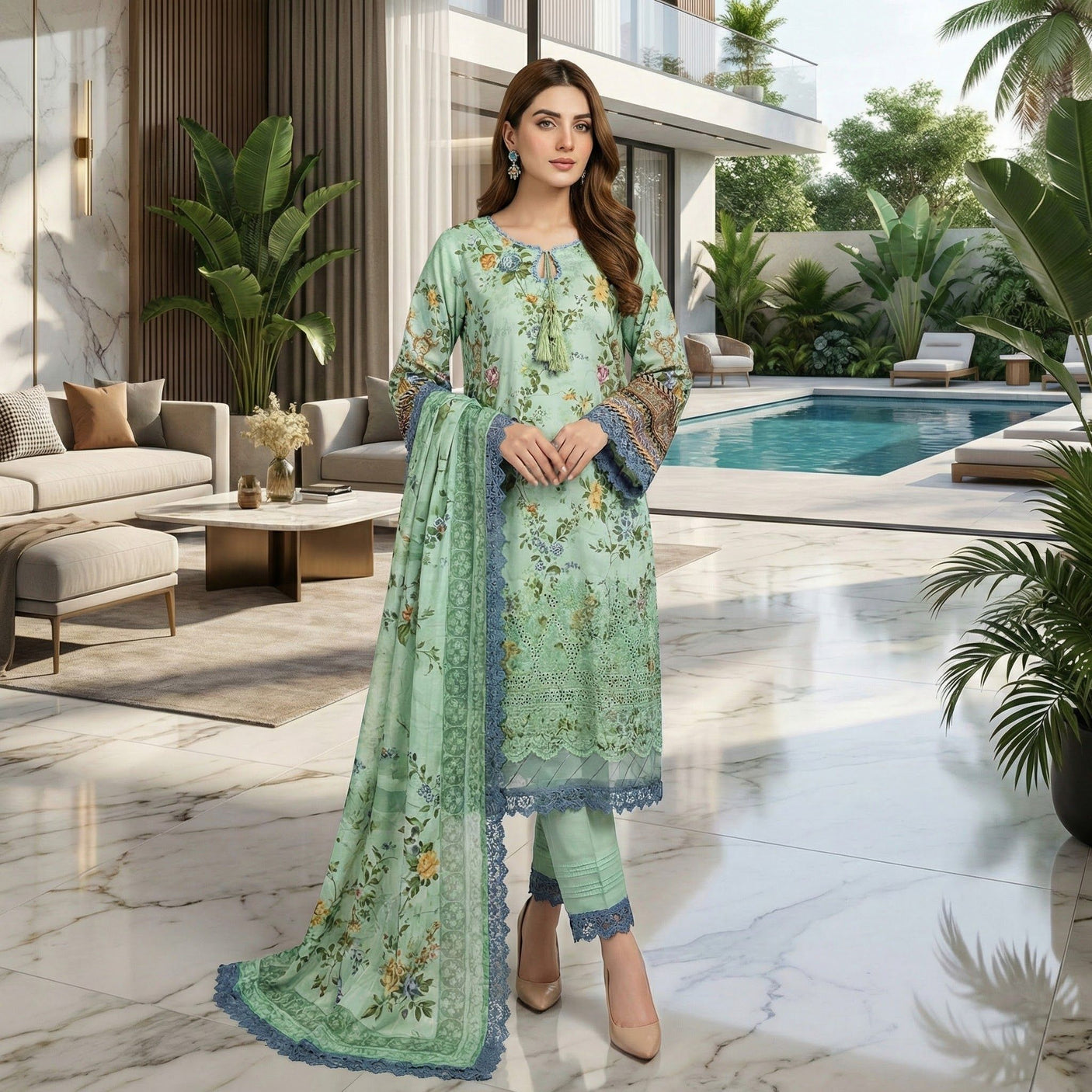 Firdous Premium Embroidered Lawn