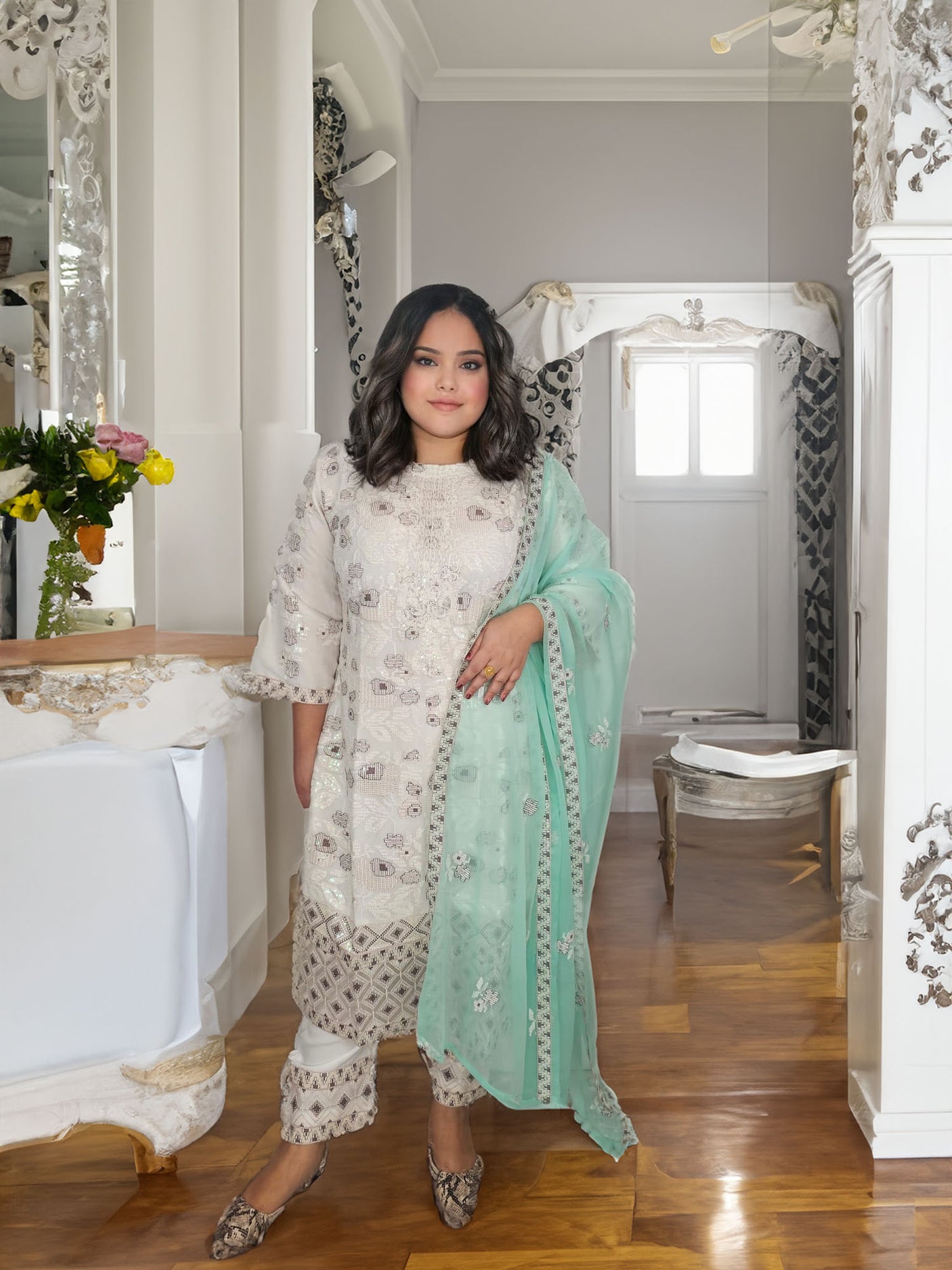 Pakistani Embroidered Luxury Party wear Ready To Ship