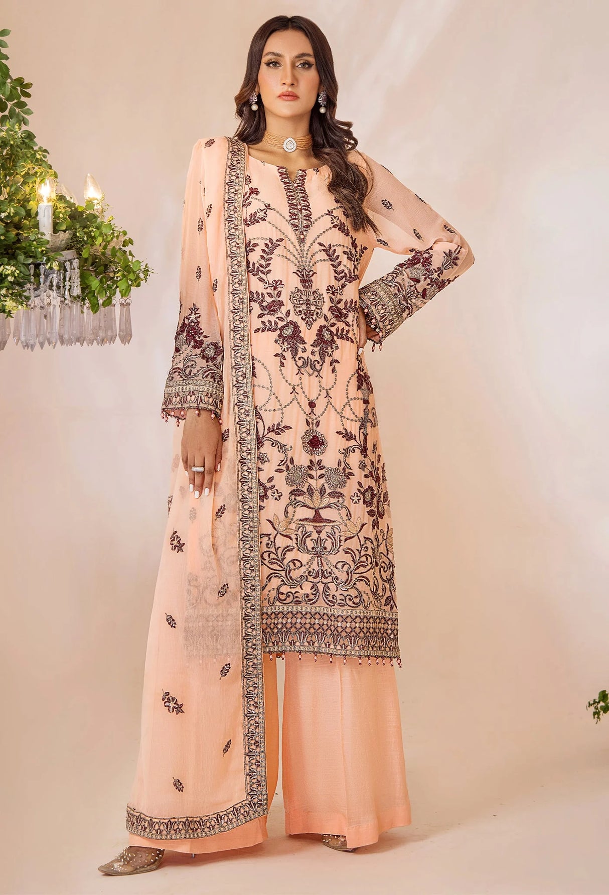 Lueur By Adans Libas Luxury Chiffon Embroidered Collection