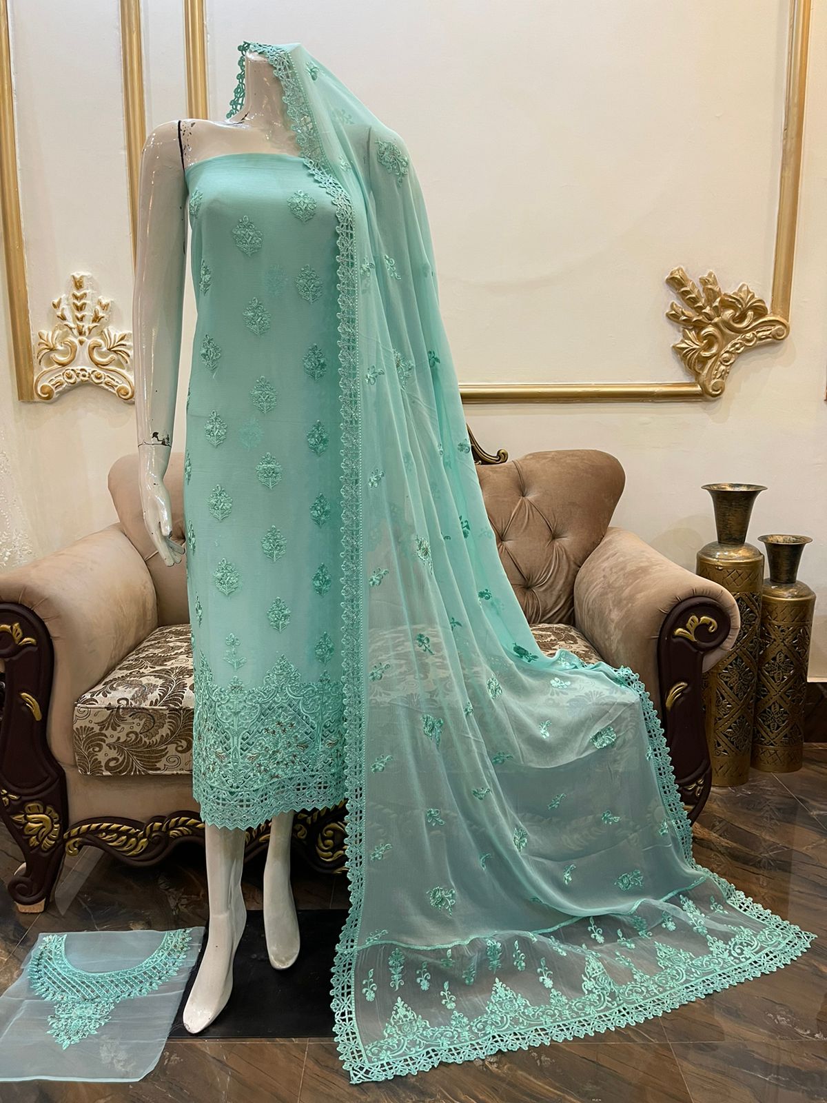 New Pure Chiffon Bareeze Ready To Ship