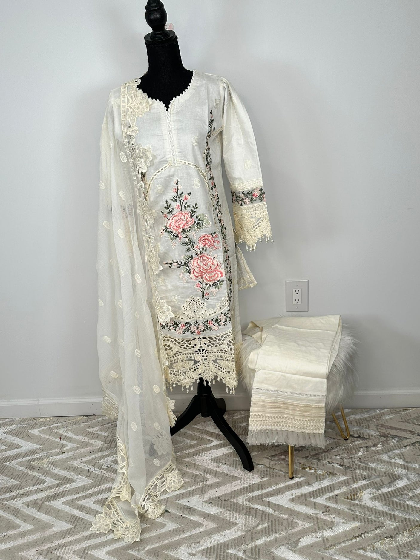 Pakistani Embroidered Luxury Lawn ready to ship