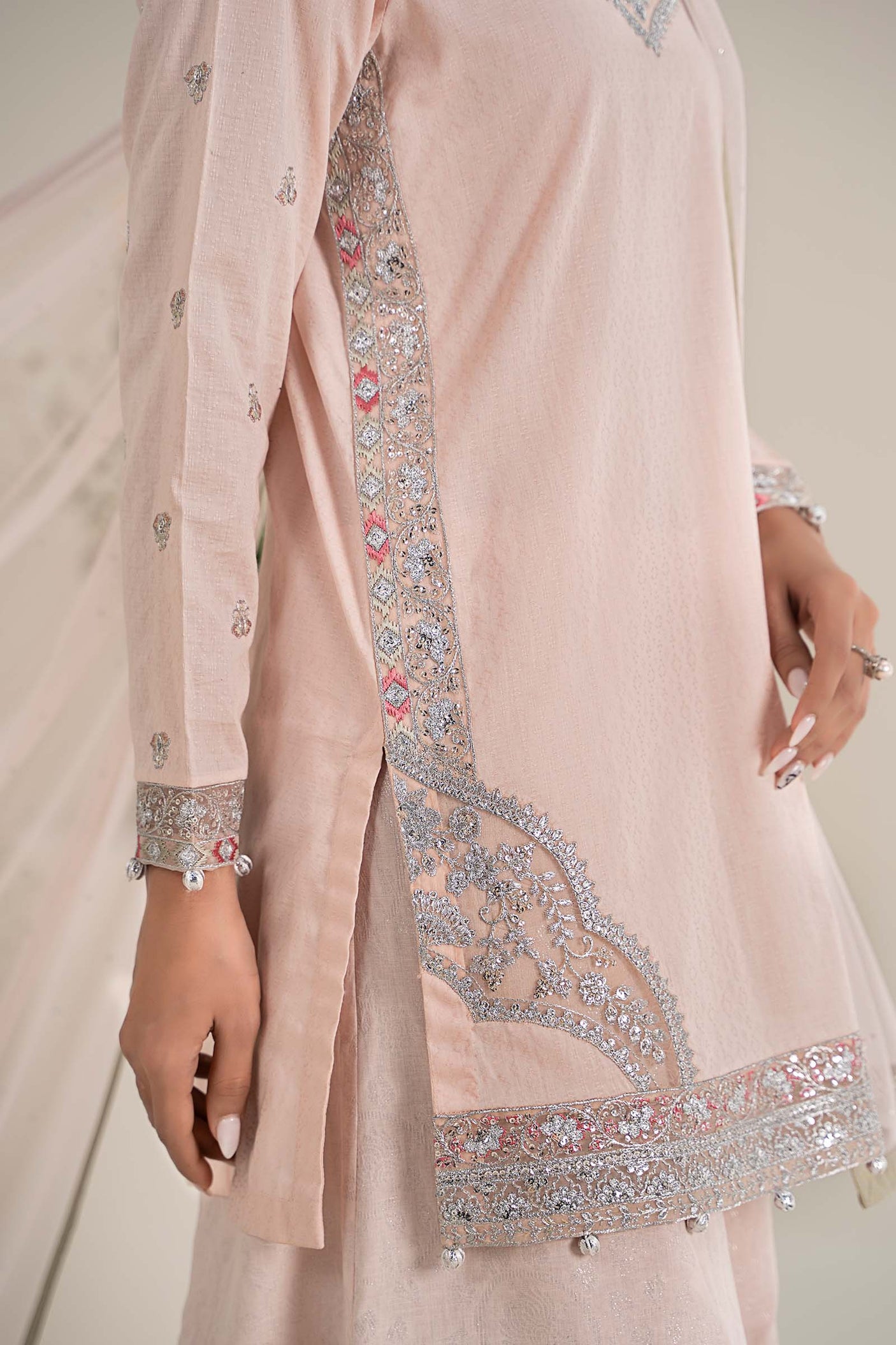 Maria. B. Embroidered Dobby Lawn Suit