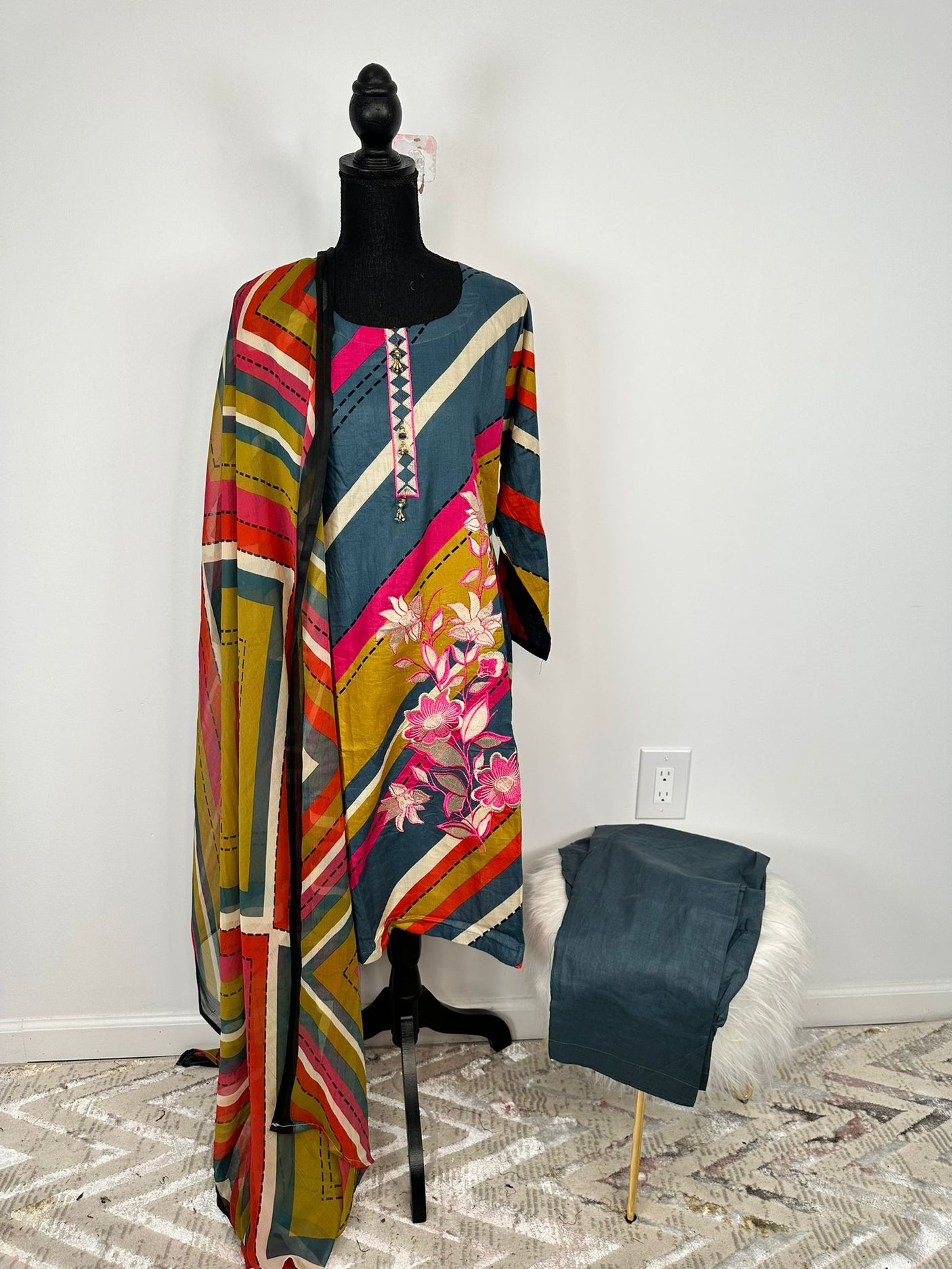 Pakistani Embroidered Luxury Lawn ready to ship