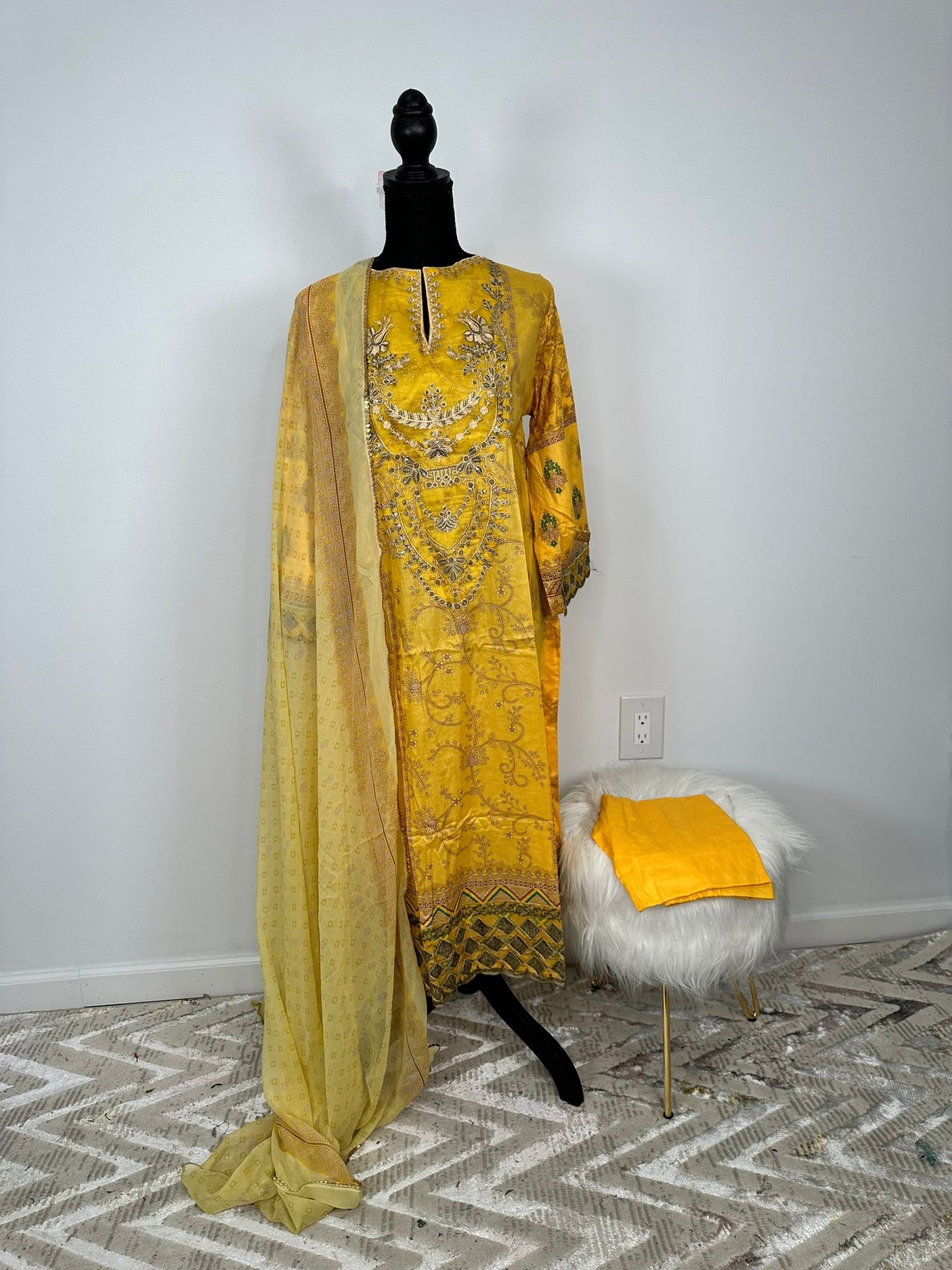 Pakistani Embroidered Lawn ready to ship.