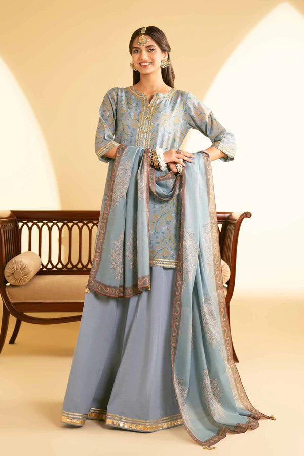 Nishat Linen Embroidered Suit