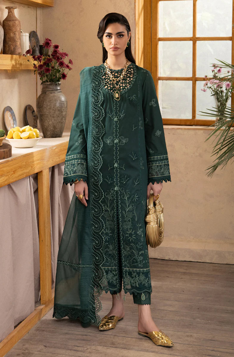 Qalamkar luxury embroidered lawn