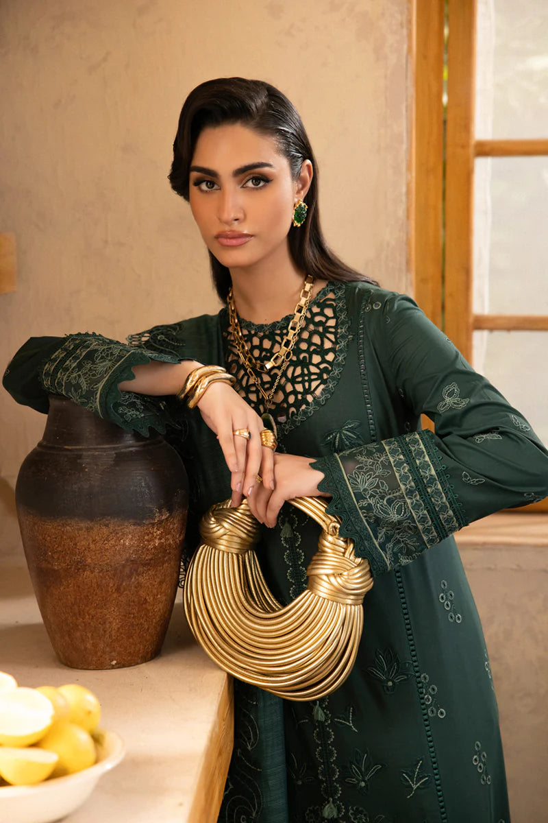 Qalamkar luxury embroidered lawn