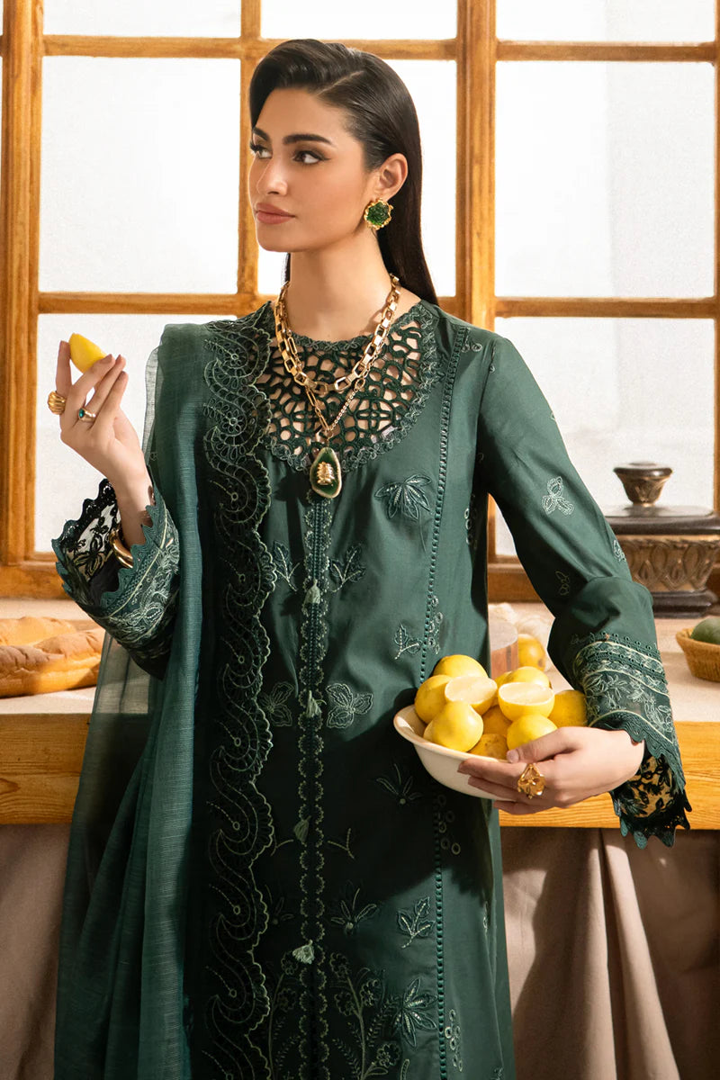 Qalamkar luxury embroidered lawn