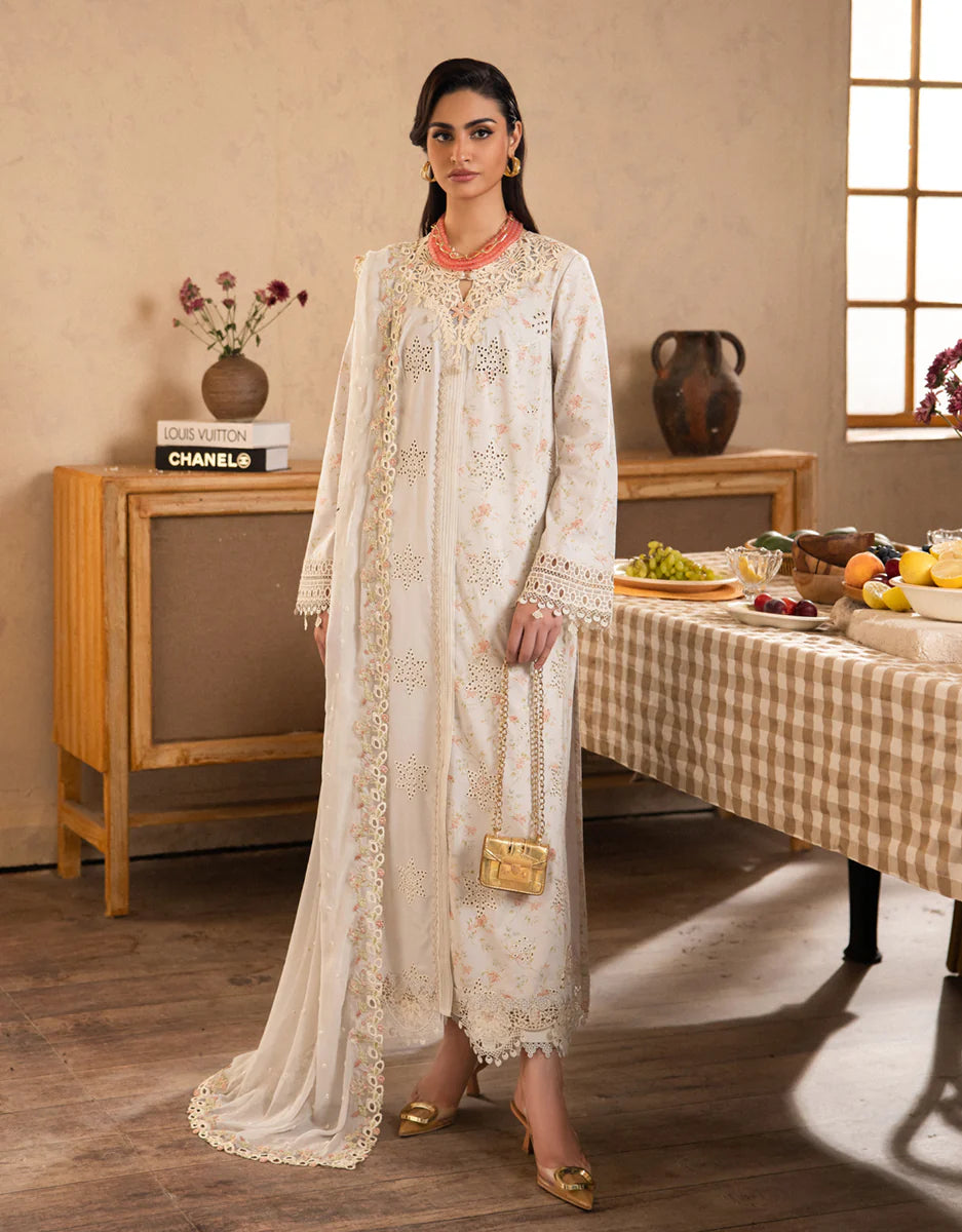 Qalamkar luxury embroidered lawn