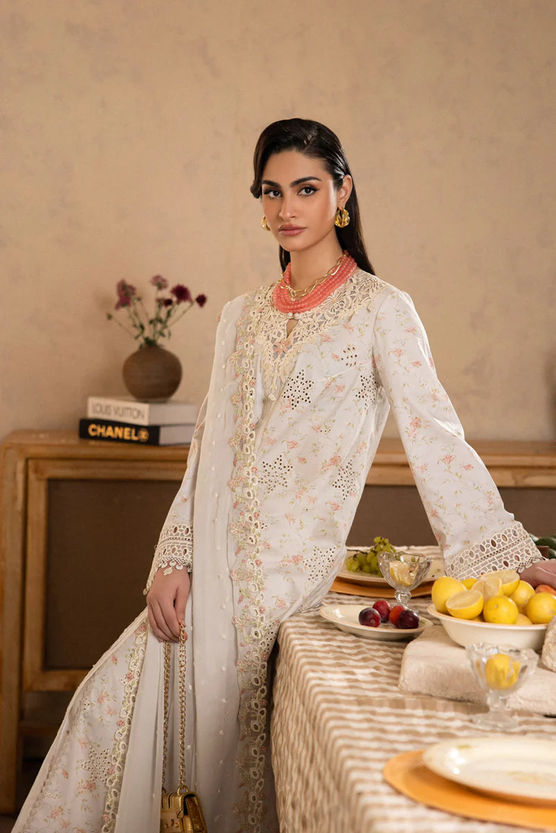 Qalamkar luxury embroidered lawn
