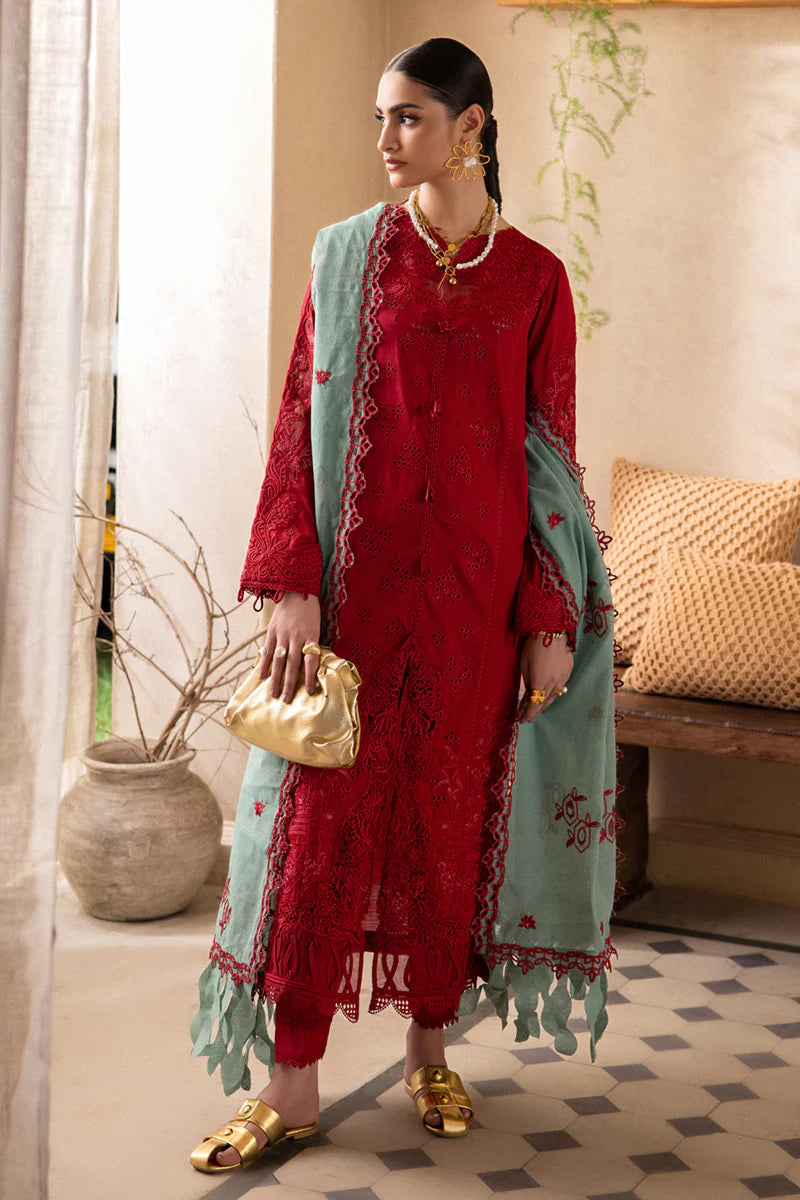 Qalamkar luxury embroidered lawn