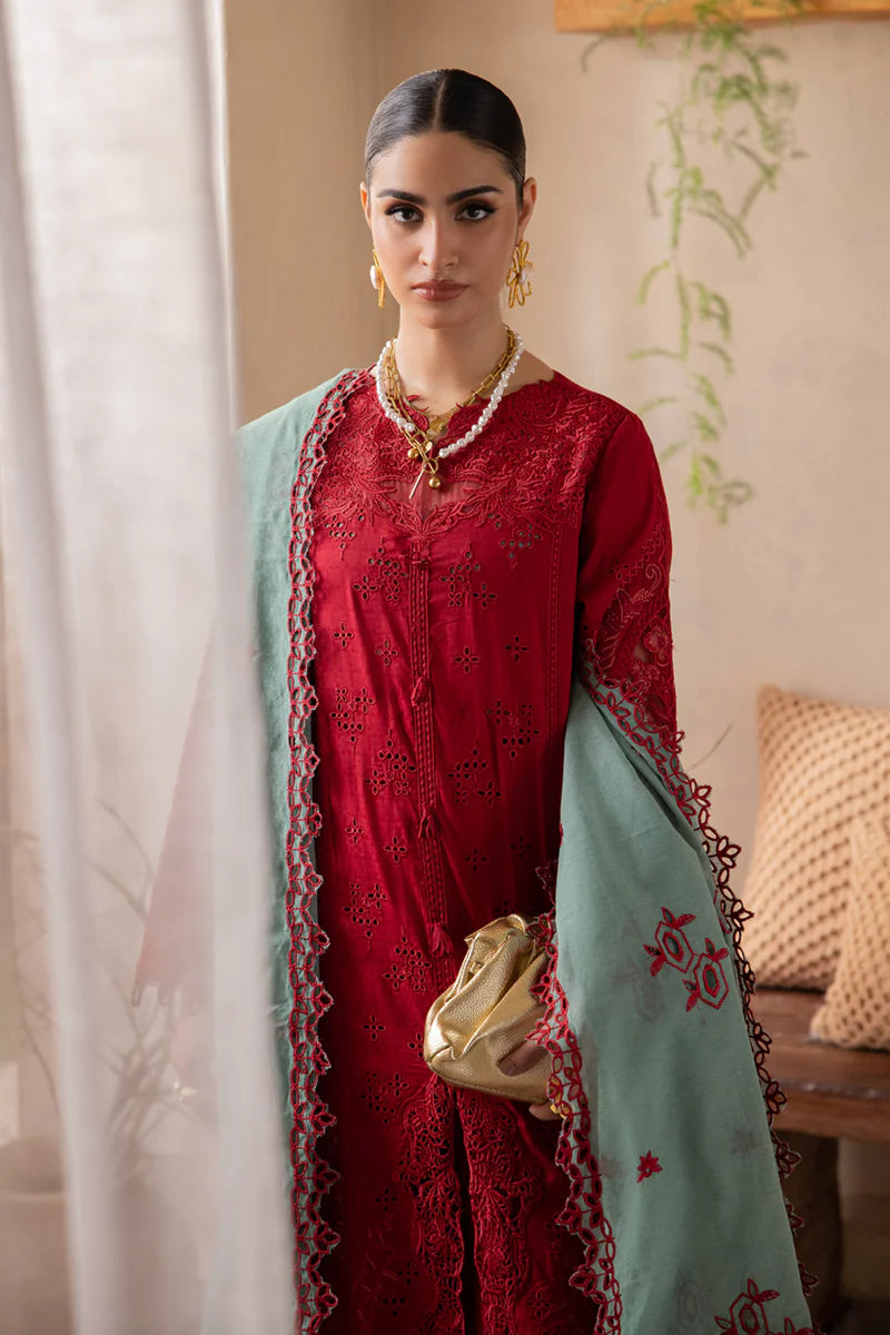 Qalamkar luxury embroidered lawn