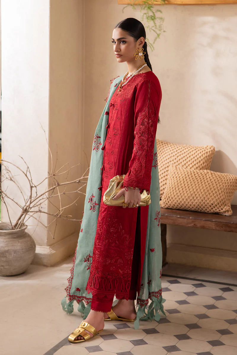 Qalamkar luxury embroidered lawn