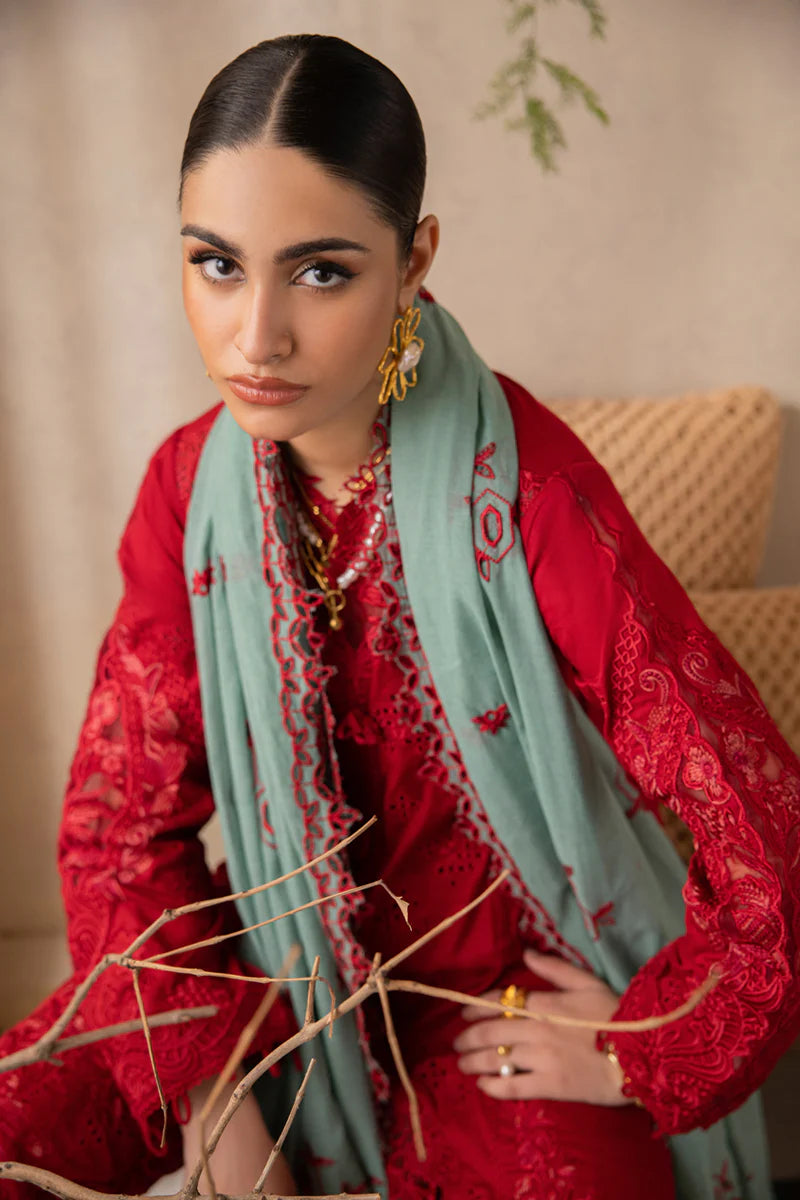 Qalamkar luxury embroidered lawn
