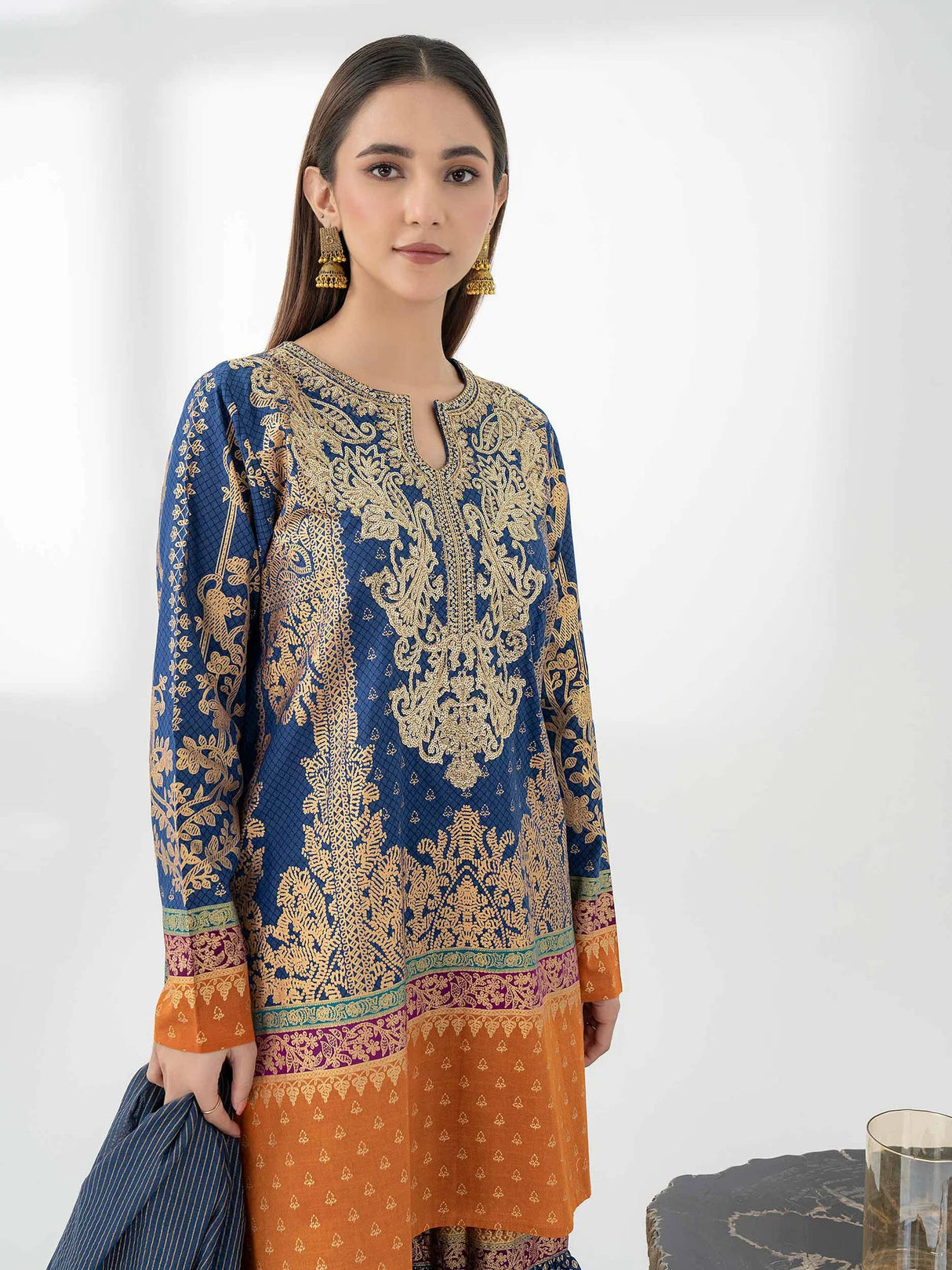 LimeLight 3 Piece Cambric Suit-Embroidered