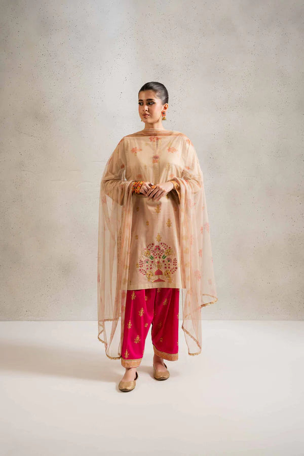 Nishat Linen Embroidered Suit