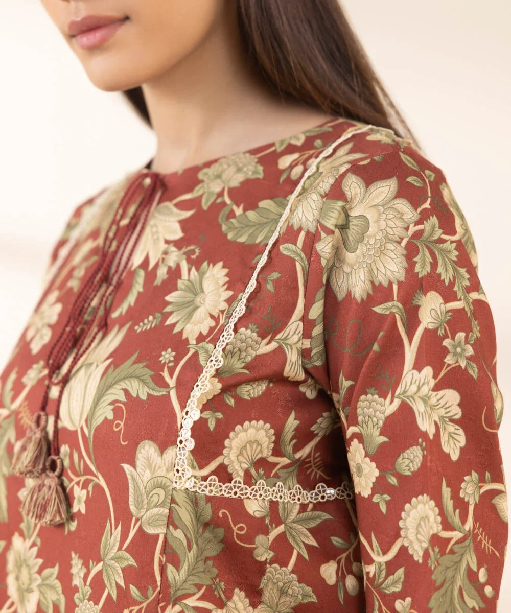 2 Piece - Embroidered Cotton Jacquard Suit