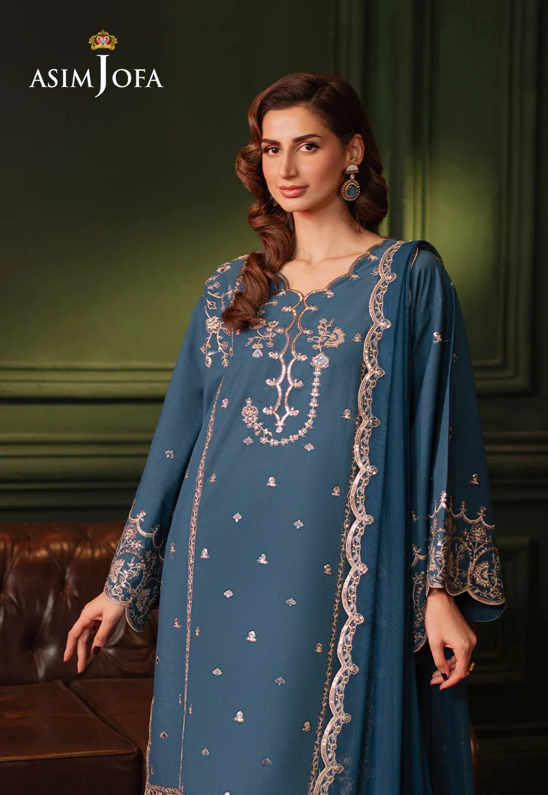 Asim Jofa embroidered Silk suit
