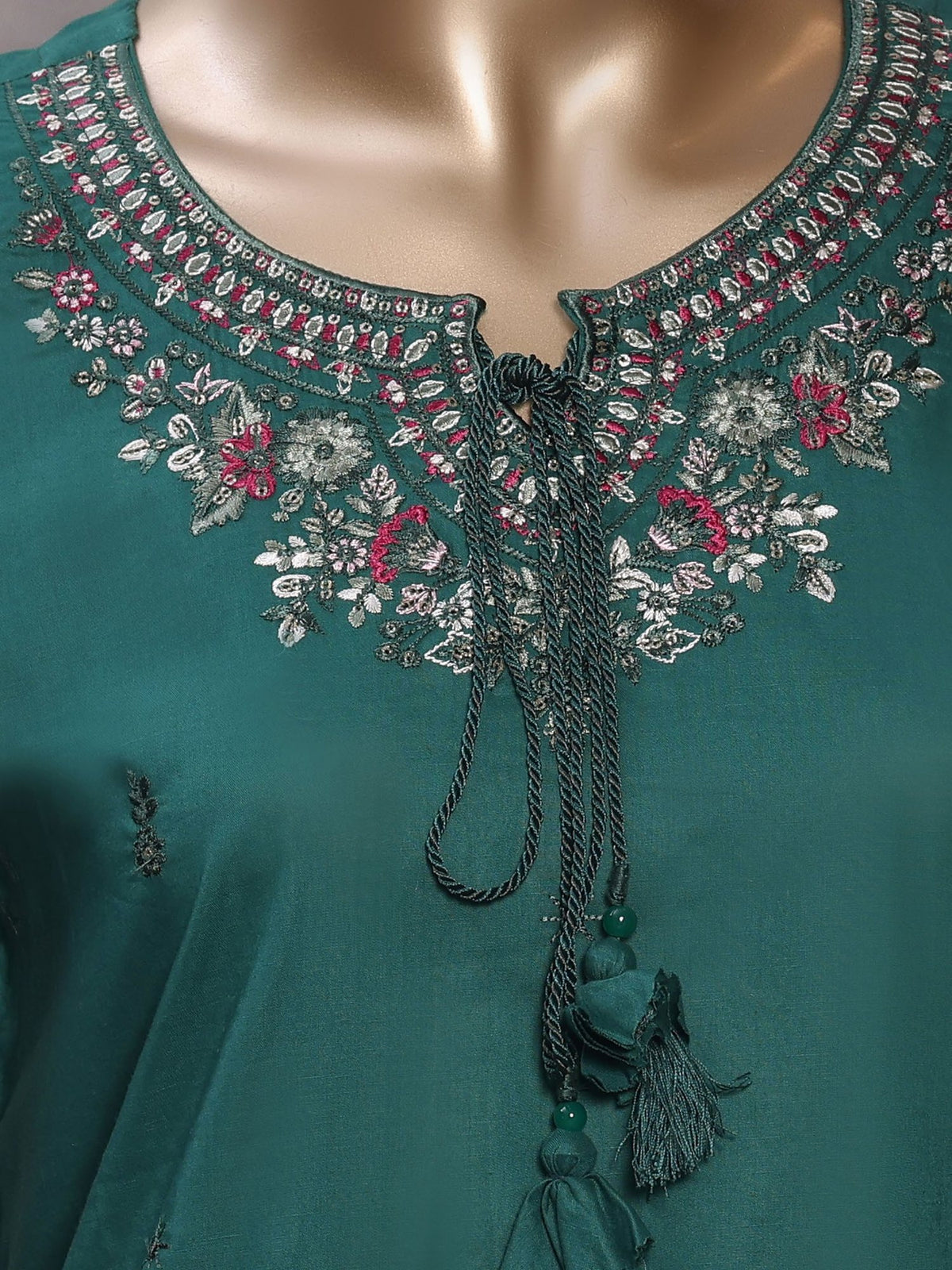 Eclair By Sadabahar Vol-3 Teal Green - neckline