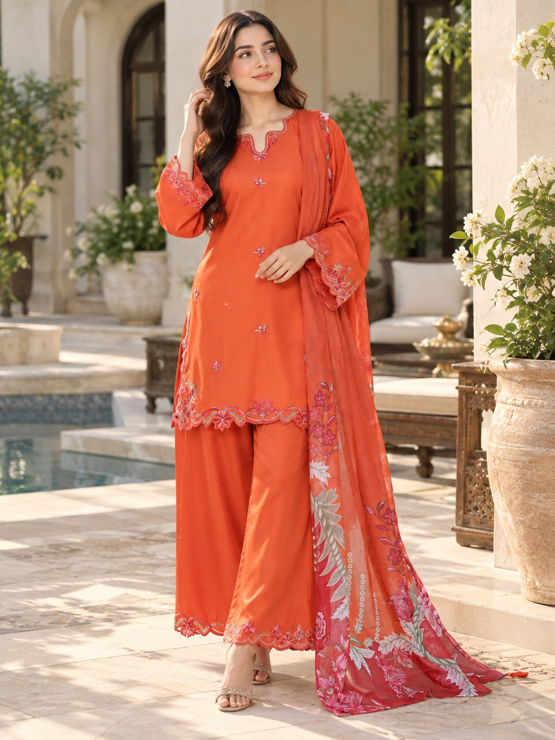 Eclair By Sadabahar Vol-3 Orange - model look