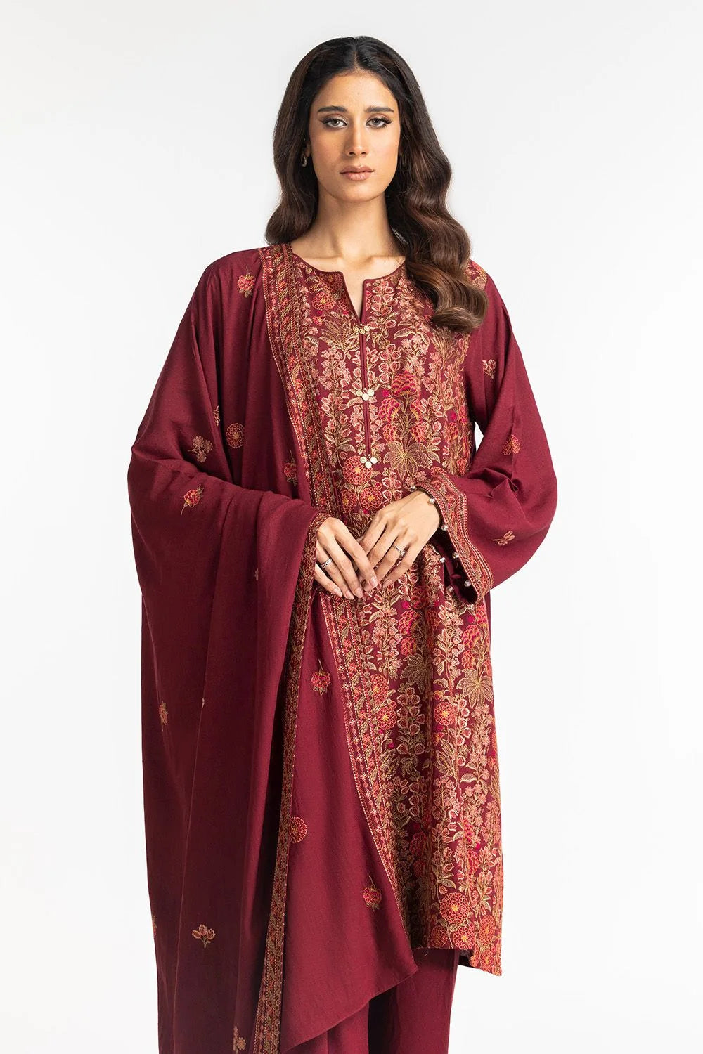 Gul Ahmed Karandi Embroidered Suit