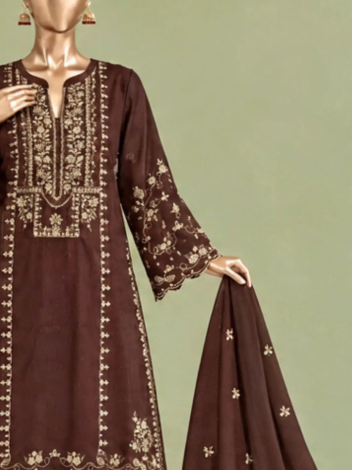 Maahi By Bin Saeed Marina Brown - Close-up