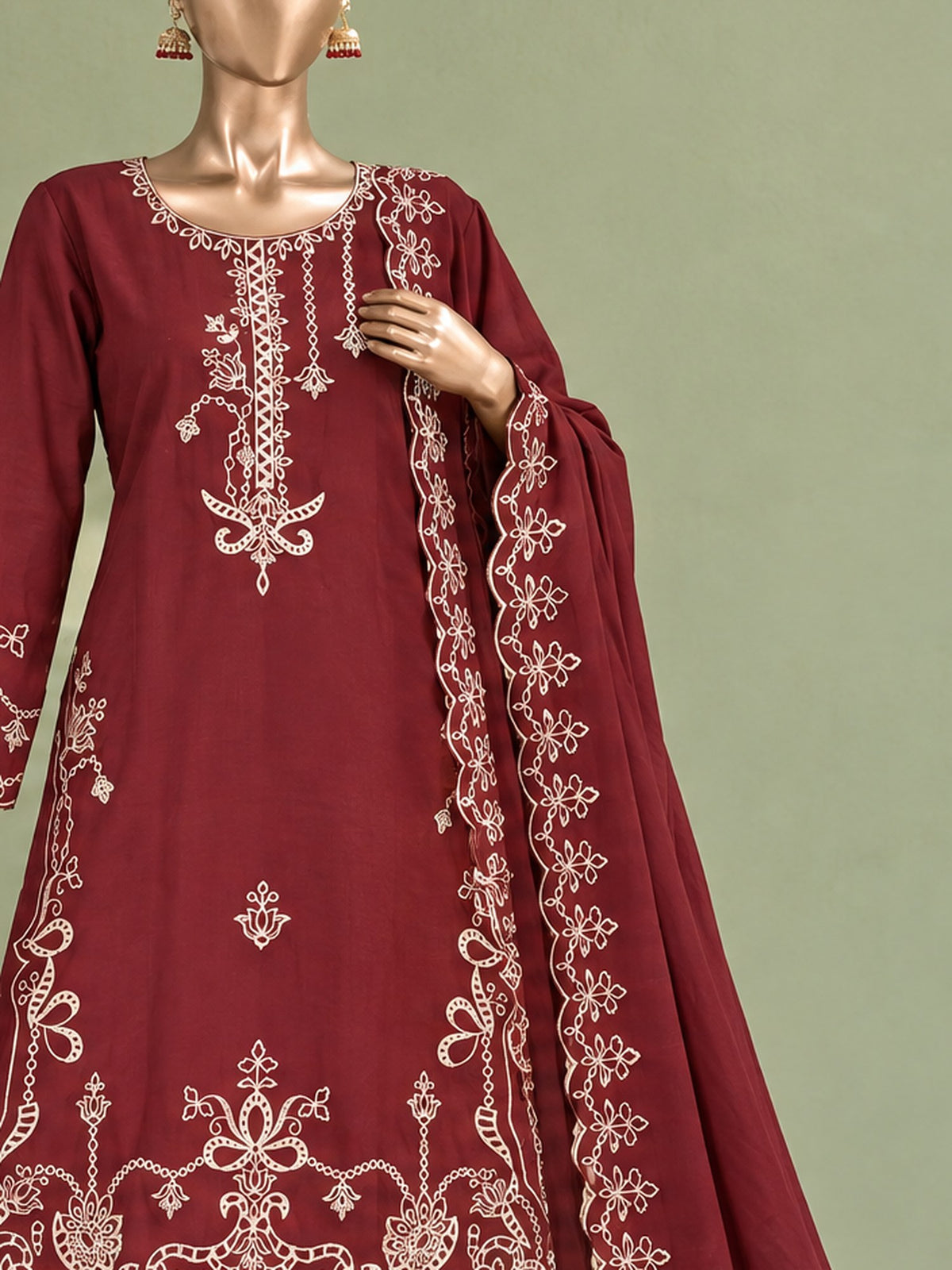 Maahi By Bin Saeed Marina Maroon - Close-up