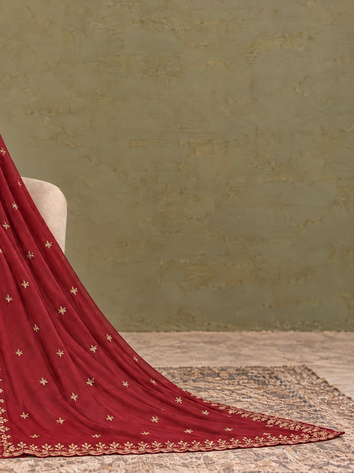 Maahi By Bin Saeed Marina Red - Shawl