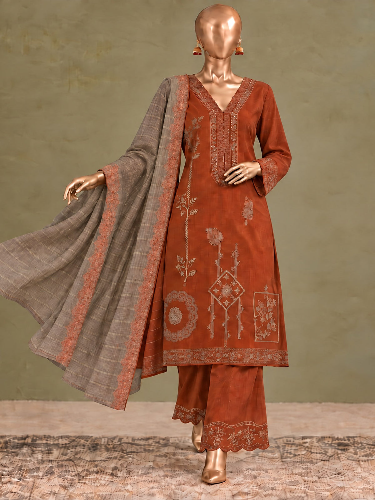 Maahi By Bin Saeed Marina Rust - Front