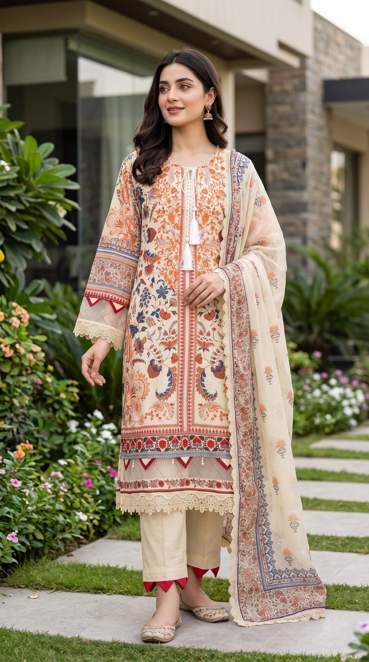 Mausummery Summer Lawn Volume 5 Cream - Front