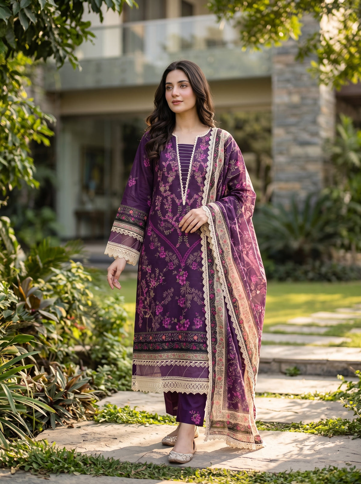 Mausummery Summer Lawn Volume 5 Purple - Front