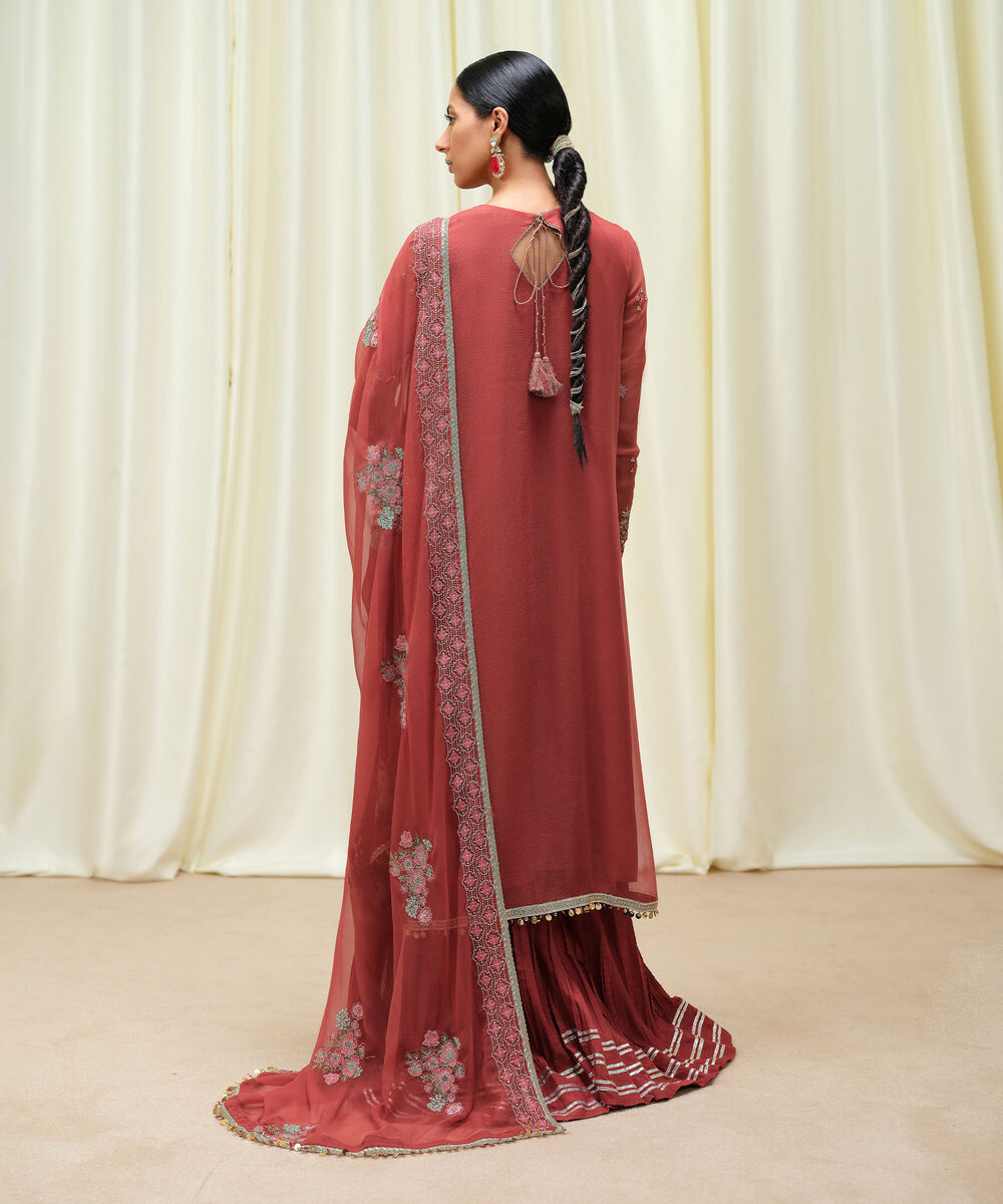 3 Piece - Embroidered Chiffon Suit by Sapphire