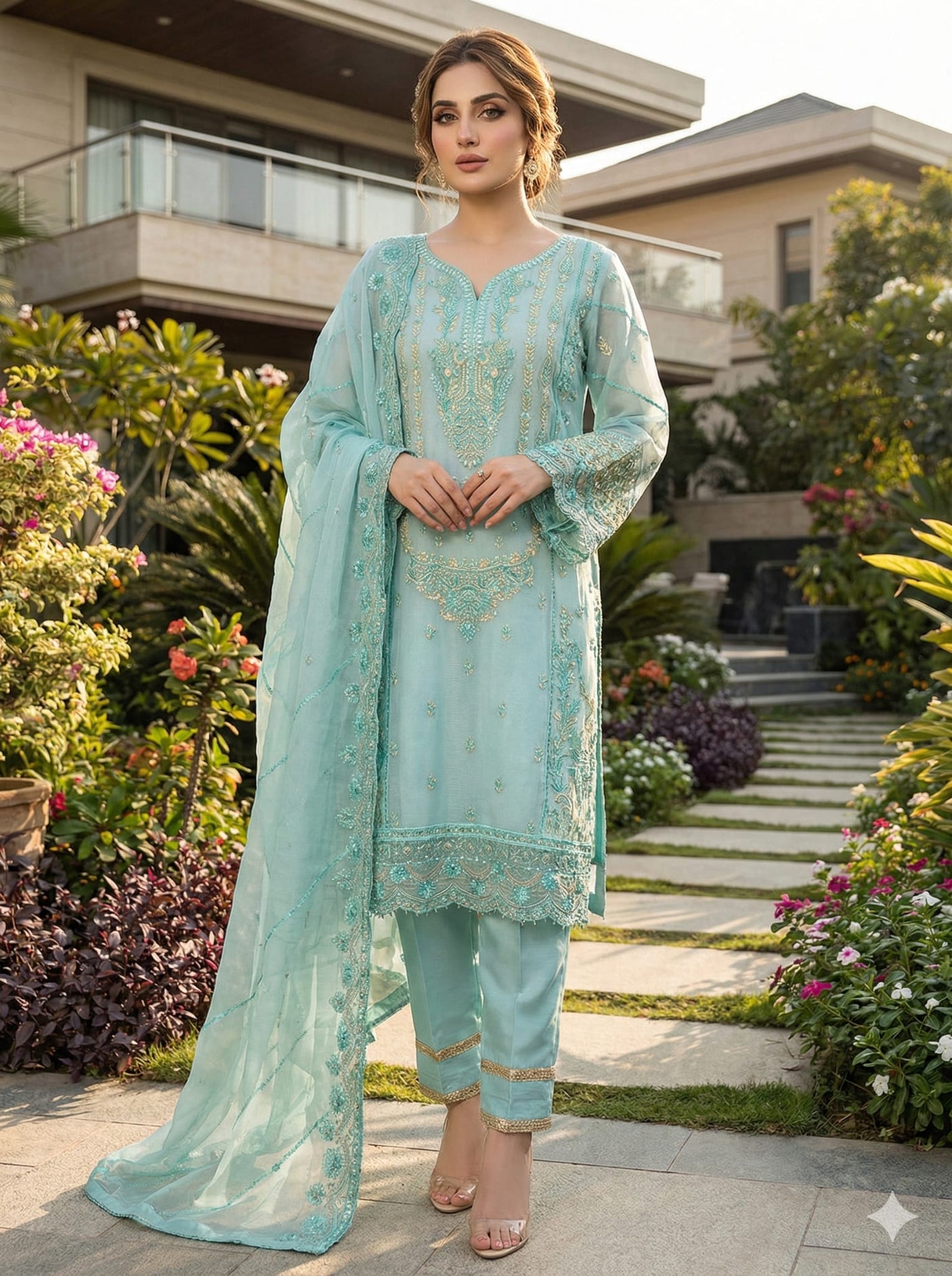 Luxury Embroidered Party wear Ready To Ship