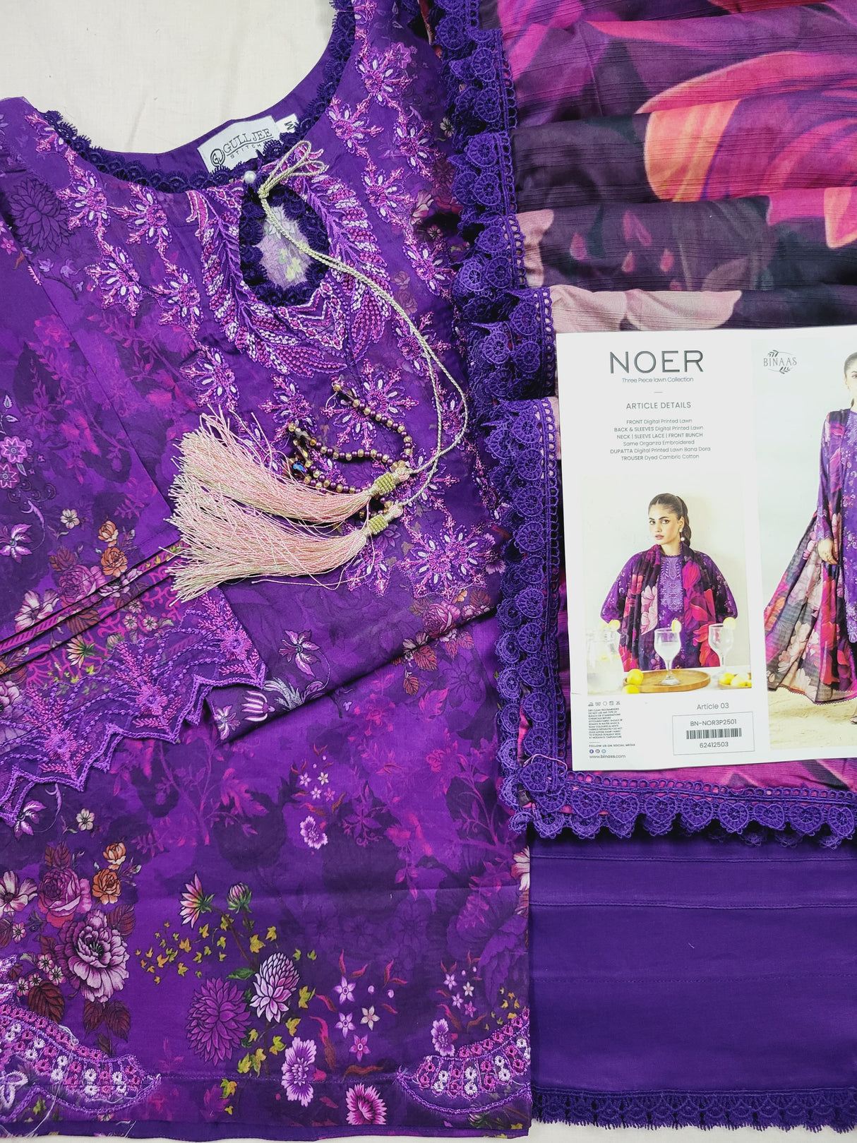 Noer by Gulljee Embroidery lawn