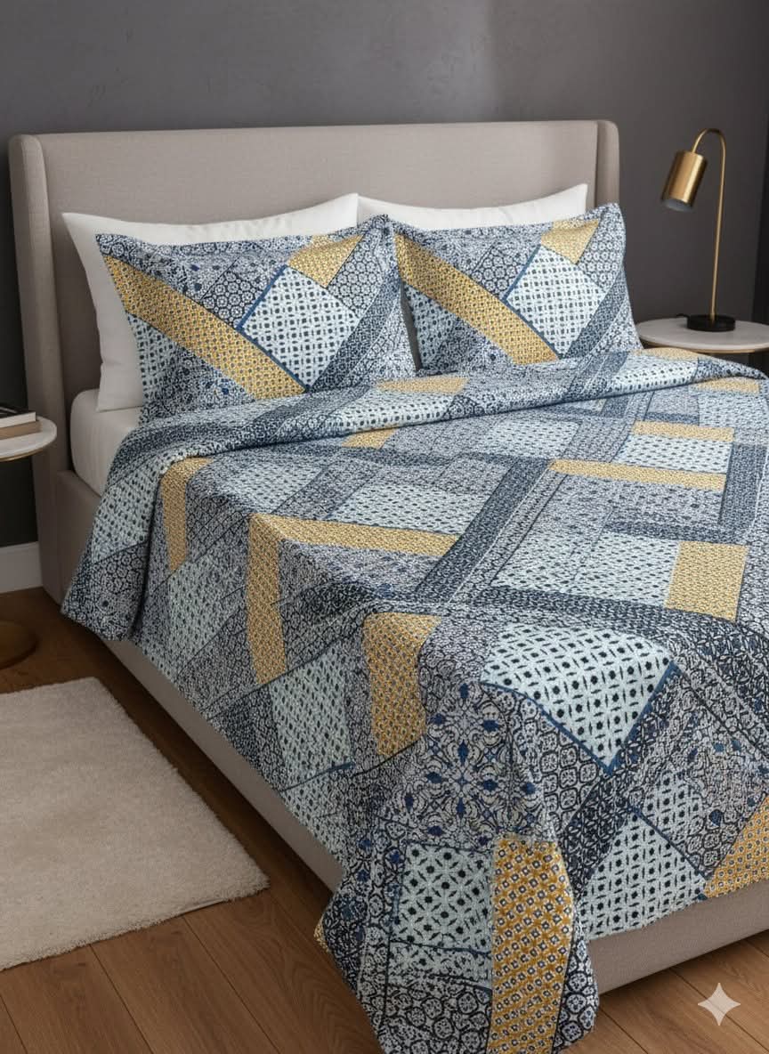 Pakistani King Size Bedcover with matching Pillow Covers