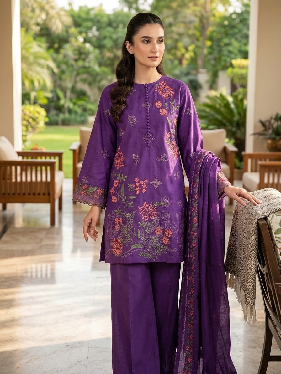 3Pc Embroidered Suit by Sapphire
