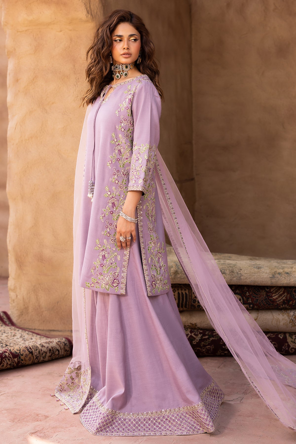3-PC Embroidered Suit by Charizma