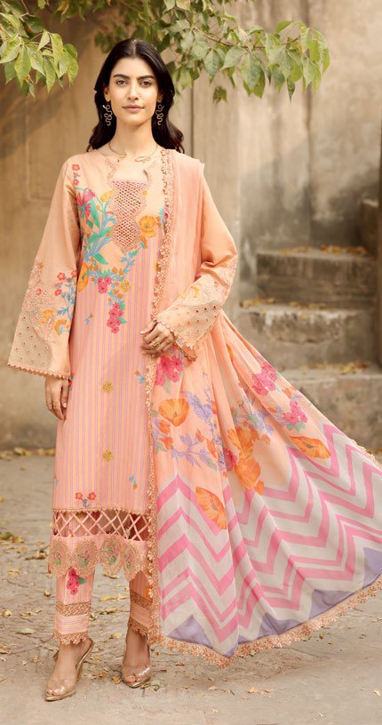 3-PC Luxury Lawn Suit By Charizma