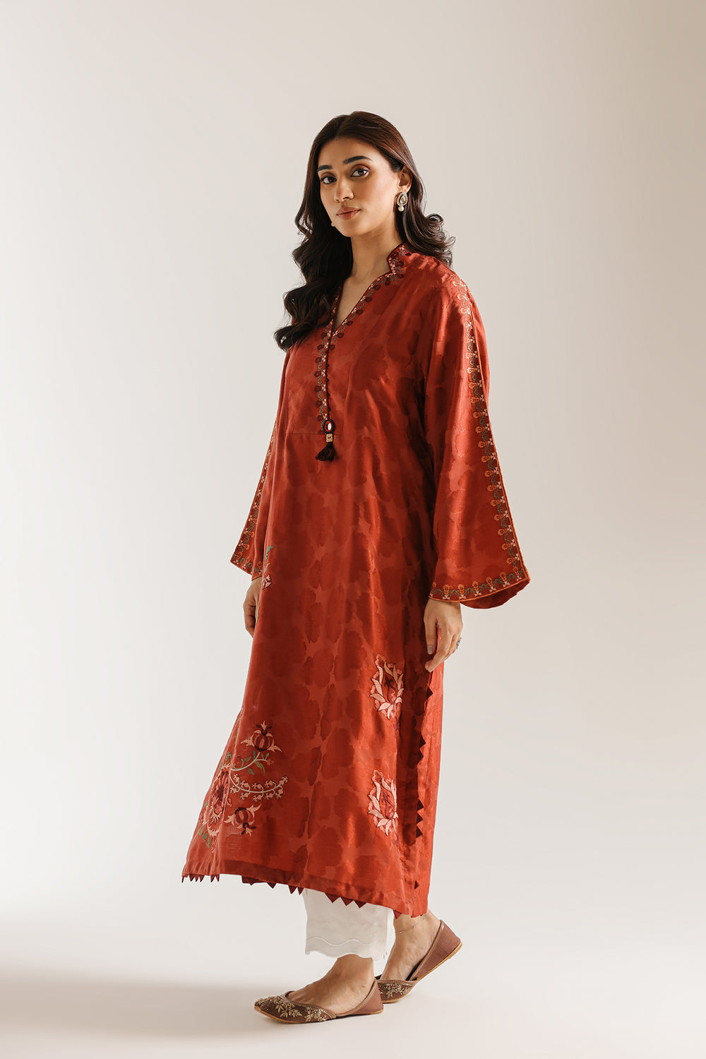 Embroidered 2 Piece Suit By Ethnic Caramel - Side