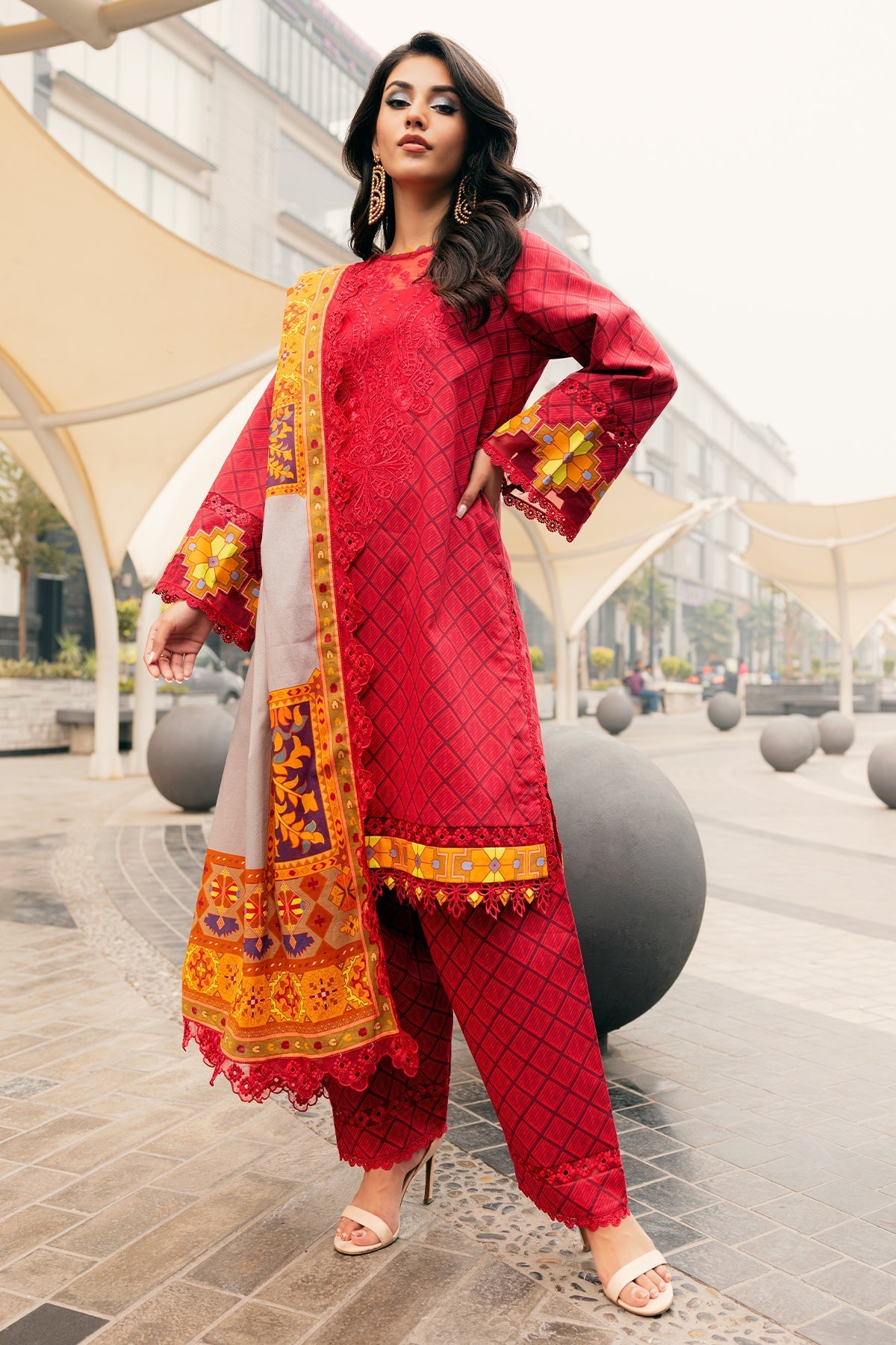 Charizma 3-PC Embroidered Lawn Suit