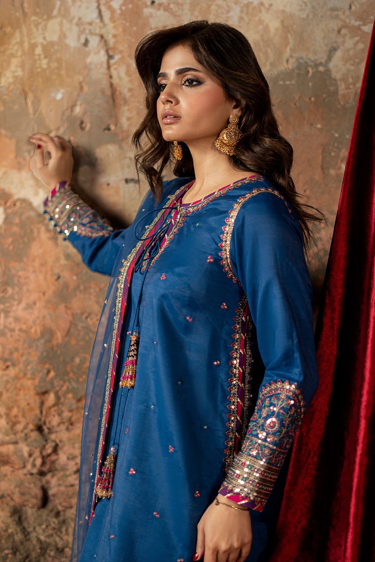 3-PC Embroidered Suit by Charizma
